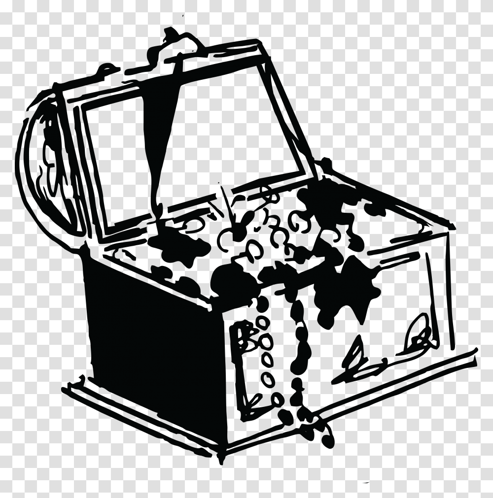 Treasure Chest Clip Art Treasure Black And White, Box, Bow, Lawn Mower, Tool Transparent Png