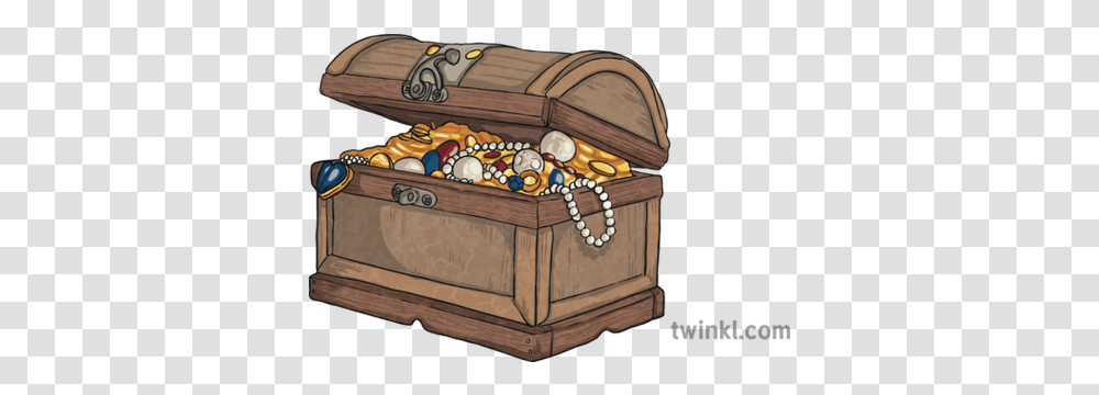 Treasure Chest Gold Coins Pirate Loot Trunk Reward Mps Ks2 Cake, Box,  Transparent Png