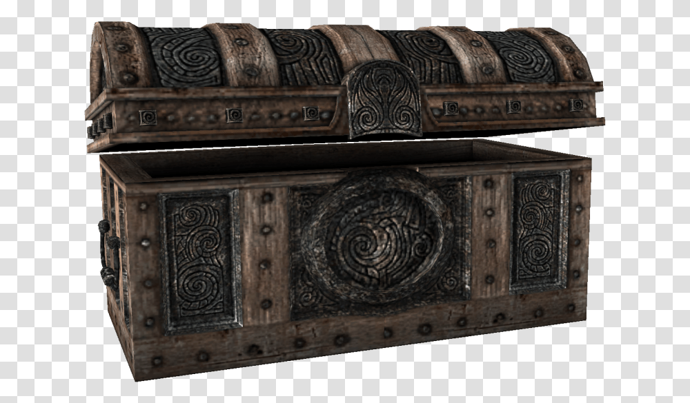 Treasure Chest Picture Skyrim Chest, Furniture, Sideboard, Wood, Cabinet Transparent Png