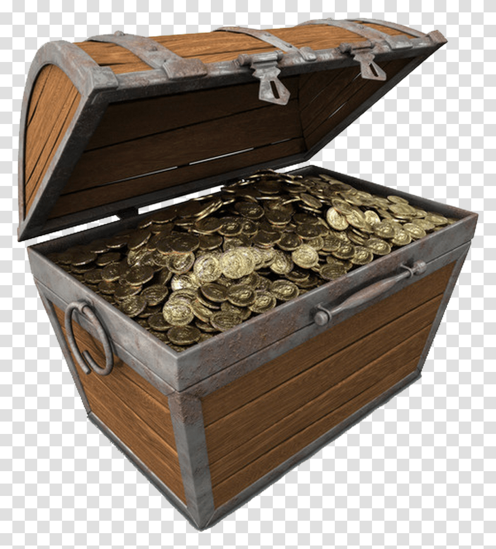 Treasure Chest Sunduk S Sokrovishami, Box, Coin, Money, Long Sleeve Transparent Png