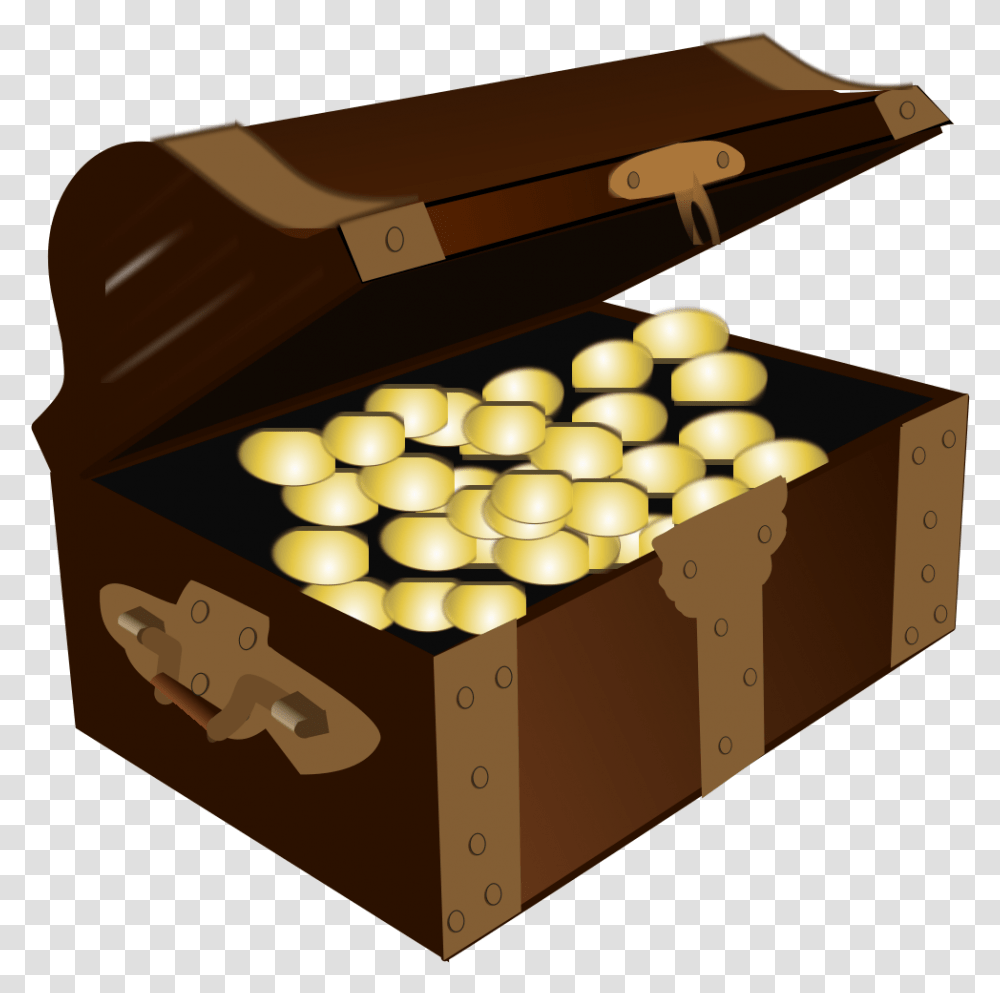 Treasure Chest With Gold Coins Creative Common Image Treasure Chest, Box Transparent Png
