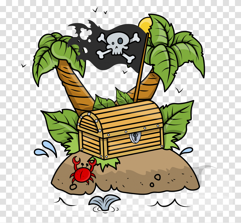 Treasure Island Hotel And Casino Cartoon Drawing Clip Pirate Treasure Chest Clipart, Basket, Bulldozer, Tractor, Vehicle Transparent Png