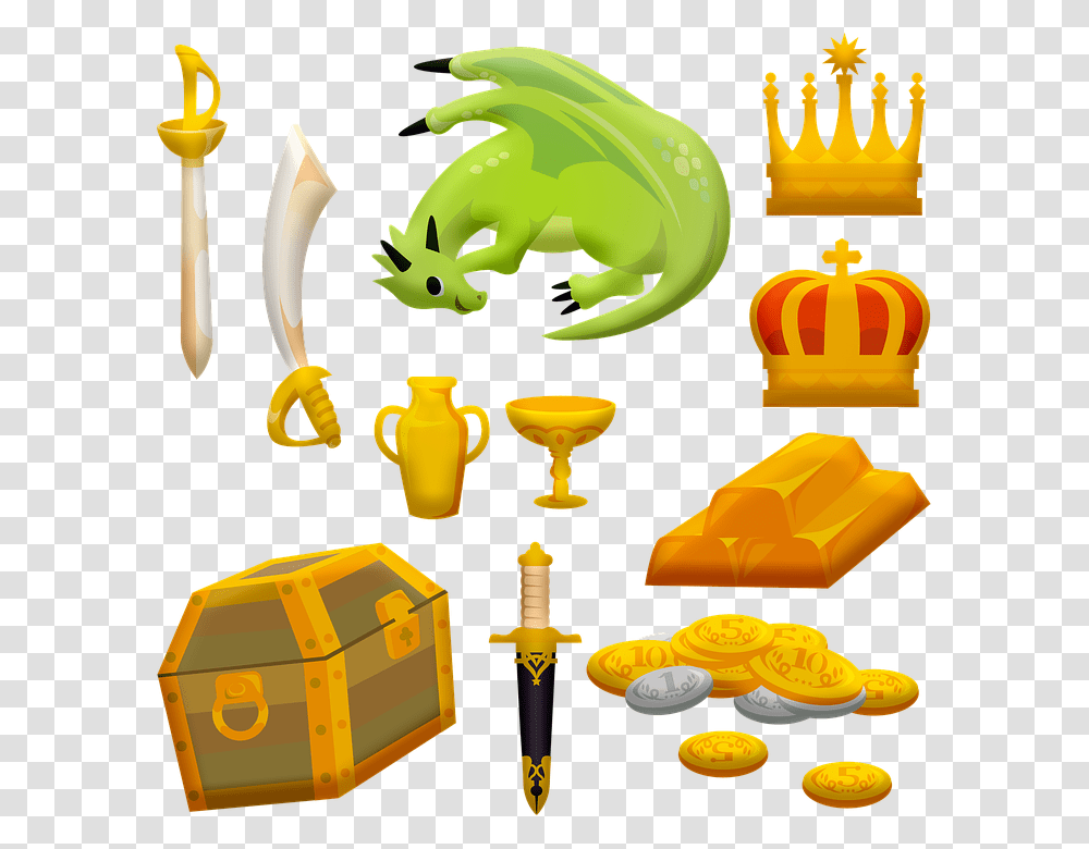 Treasure Kings Crown Sword Dragon Slayer Scotland, Lighting, Gold, Wasp, Animal Transparent Png