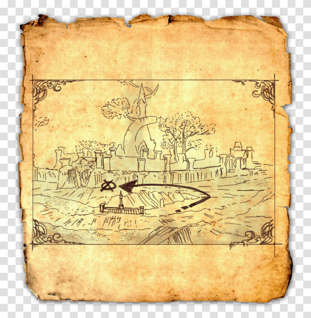 Treasure Map Clipart Treasure Map, Soil, Scroll, Diagram Transparent Png