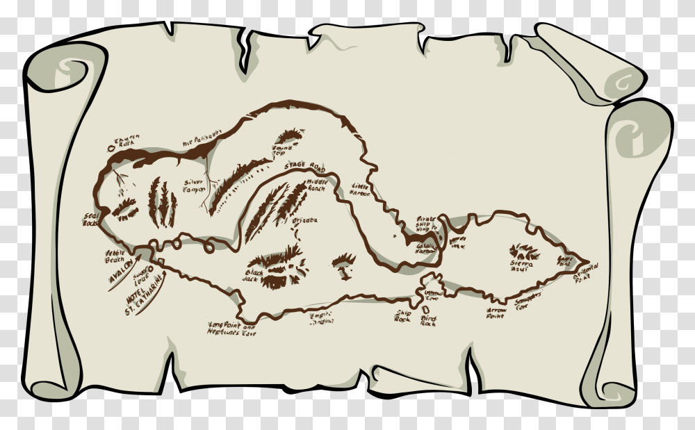 Treasure Map Download Scroll Design With Clear Background, Diagram, Plot, Atlas, Archaeology Transparent Png