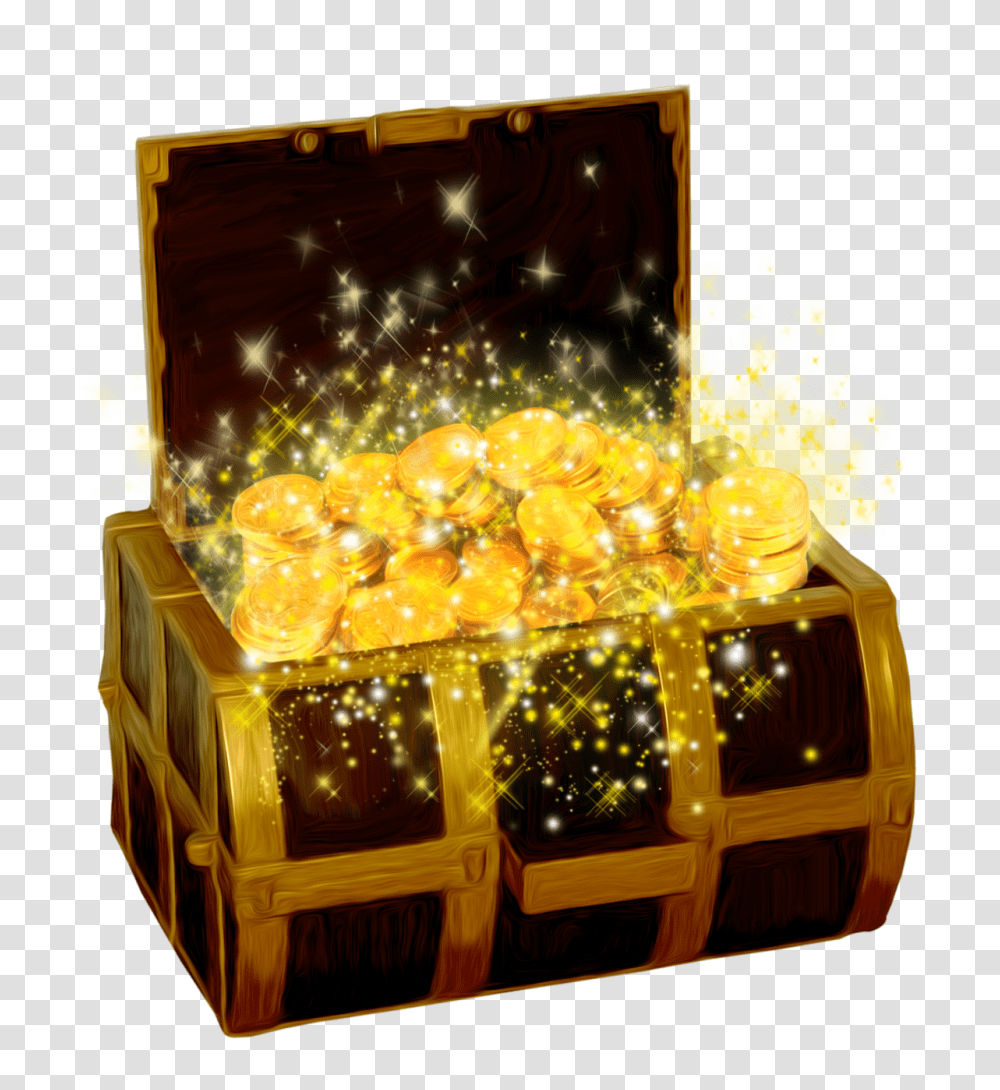 Treasure With Crown And Jewels Stickpng Treasure Box With Coins, Plant, Interior Design, Indoors, Flower Transparent Png