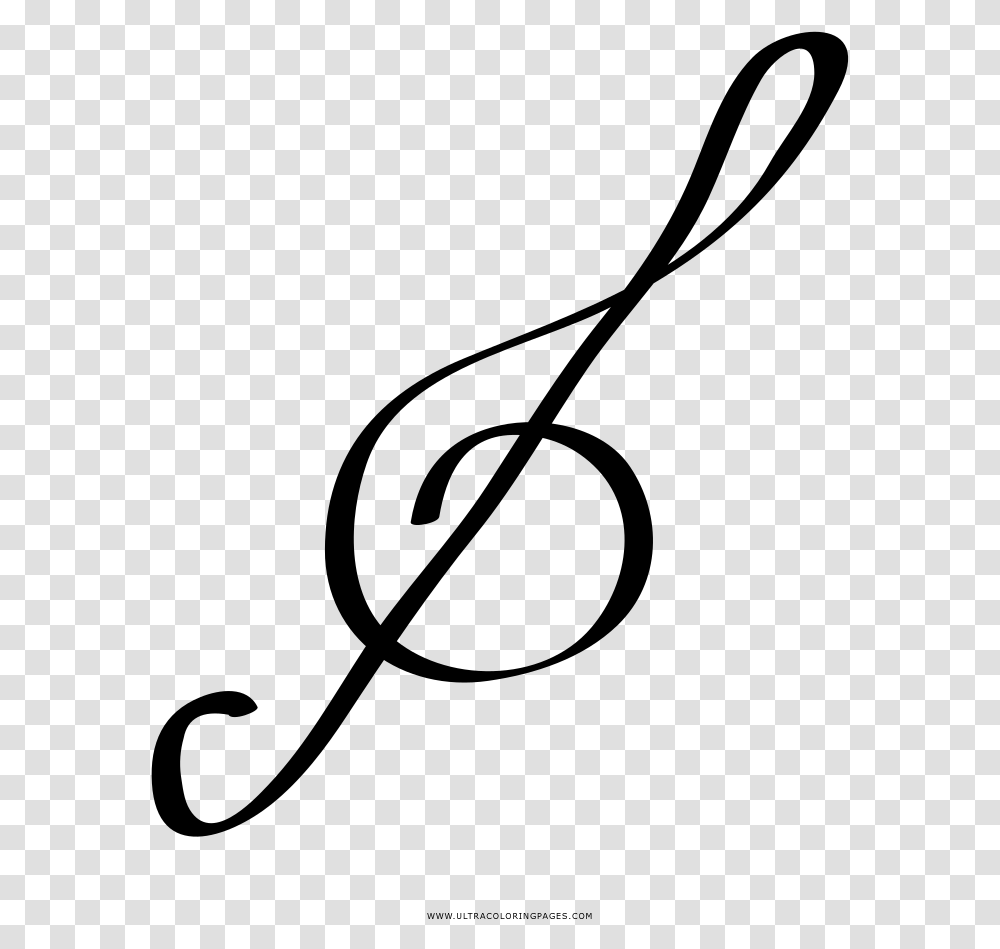 Treble Clef Coloring, Gray, World Of Warcraft Transparent Png