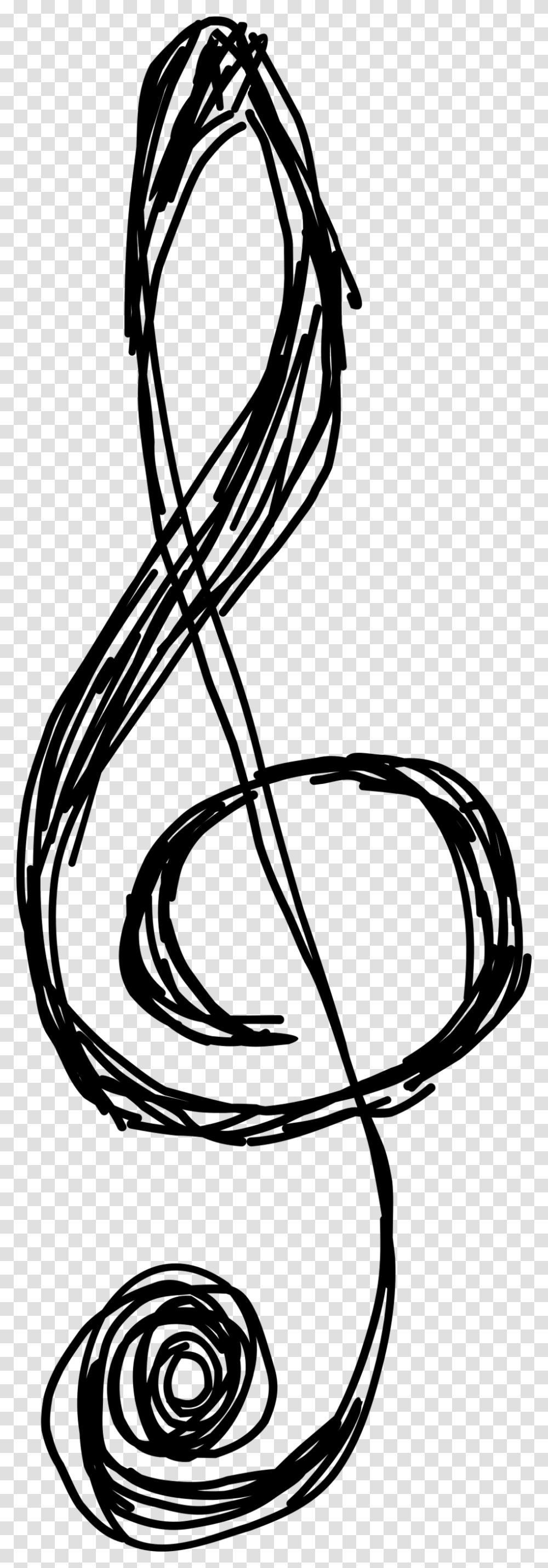 Treble Clef Free Stock Photo Illustration Of A Treble Clef, Gray, World Of Warcraft Transparent Png