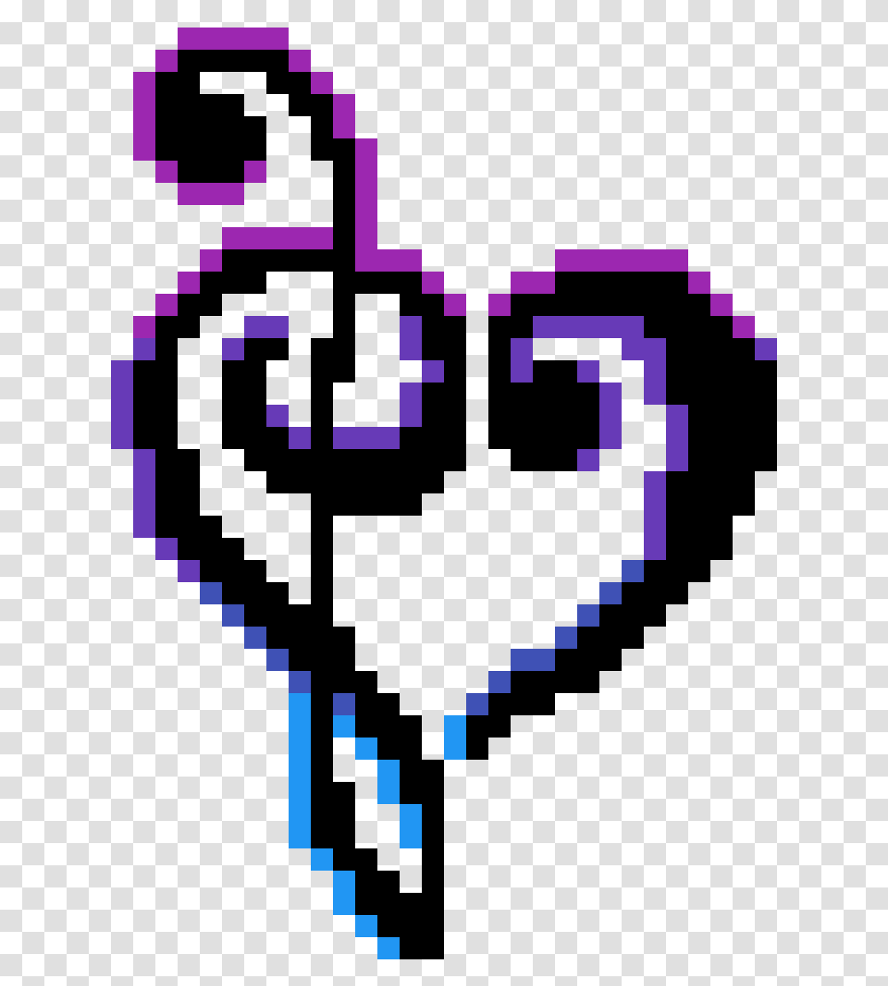 Treble Clef Music Heart Pixel Art Cartoon Treble And Bass Clef Heart, Text, Graphics, Poster, Parade Transparent Png