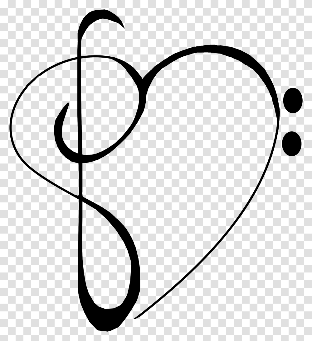Treble Cleff Clipart Music Heart Note Clipart, Gray, World Of Warcraft Transparent Png