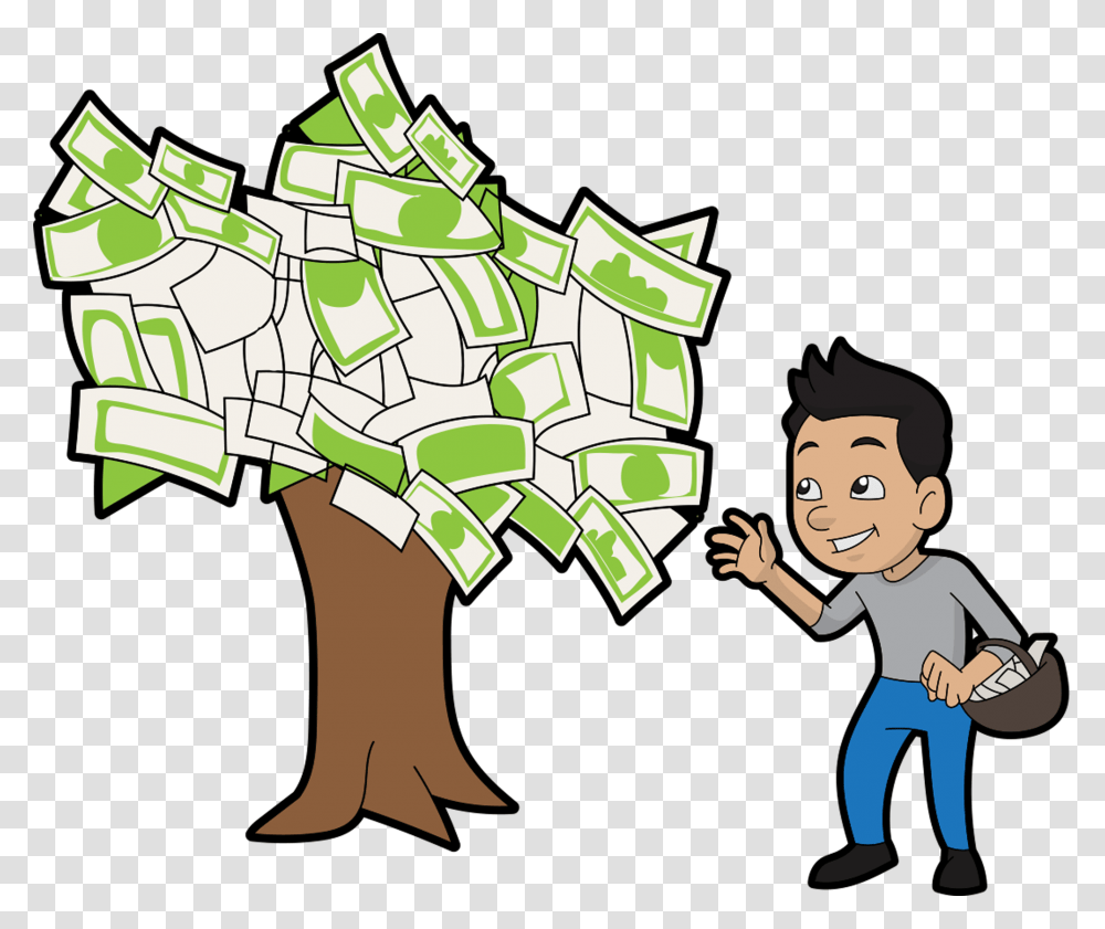 Tree Bearing Money, Person, Recycling Symbol Transparent Png