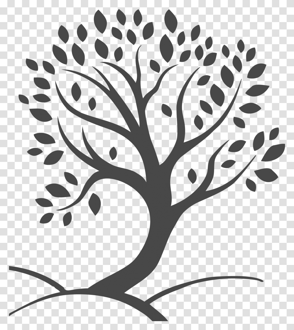 Tree Black And White Tree Silhouette Seasons, Stencil, Floral Design, Pattern Transparent Png