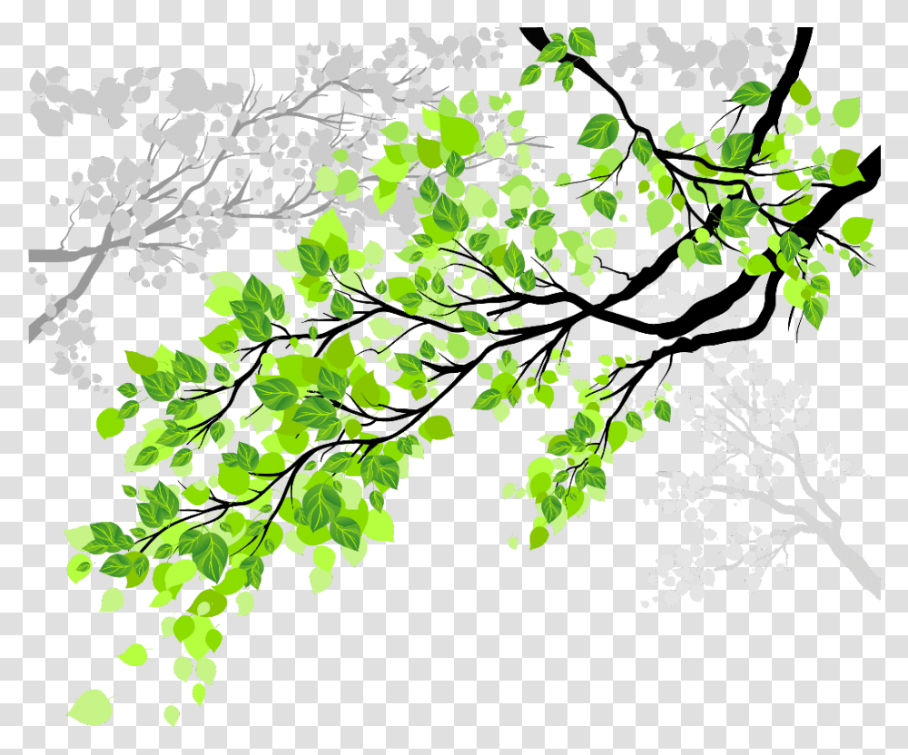 Tree Branch With Leaves Clipart Cool Tree Branches With Leaves, Floral Design, Pattern, Leaf Transparent Png