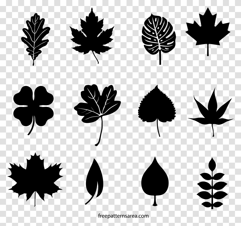 Tree Branch With Leaves Silhouette Leaf Shape Leaf Silhouette, Gray Transparent Png