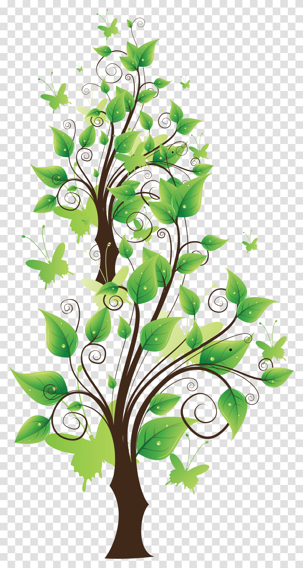 Tree Cartoon Color Derevo Vektor, Floral Design, Pattern, Pineapple Transparent Png