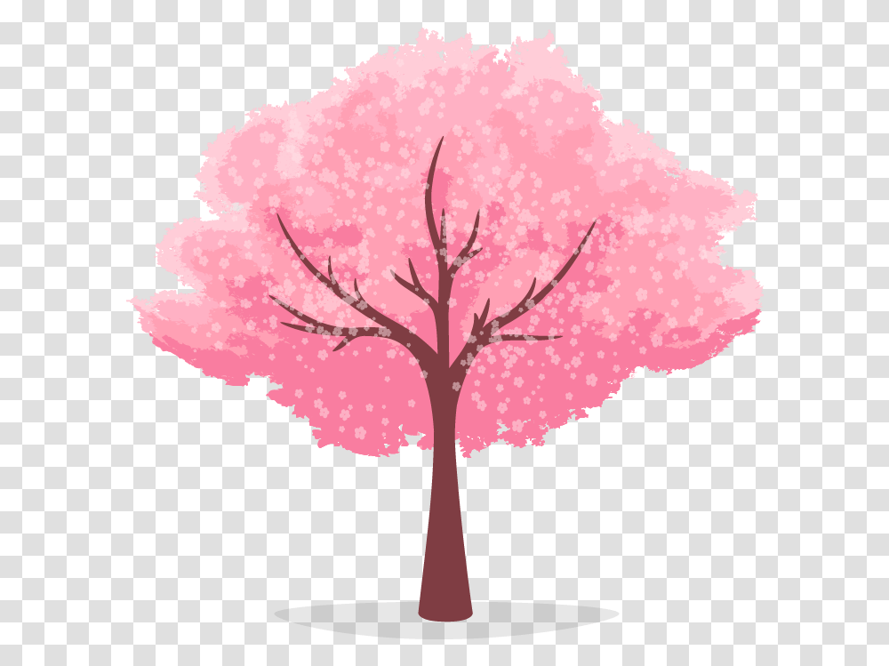 Tree Cherry Blossom Tree Cartoon Clipart Full Size Cherry Blossom Tree Animated, Plant, Flower Transparent Png