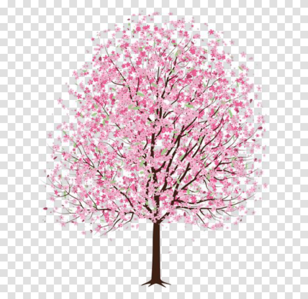 Tree Cherry Blossom Tree Drawing, Plant, Pattern, Purple, Flower Transparent Png