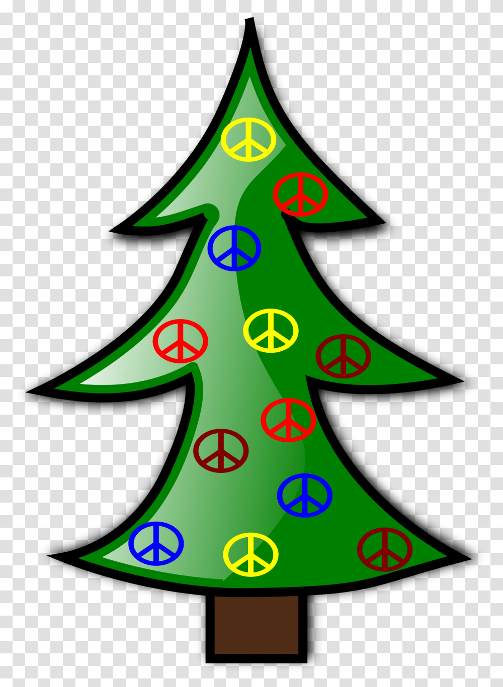 Tree Christmas Xmas Peace Symbol Sign 111px Plain Christmas Tree Clipart, Plant, Ornament, Star Symbol Transparent Png