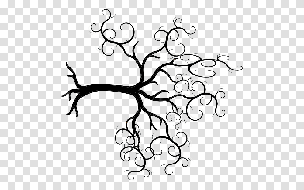 Tree Clip Art Black And White With Roots, Floral Design, Pattern, Plant Transparent Png