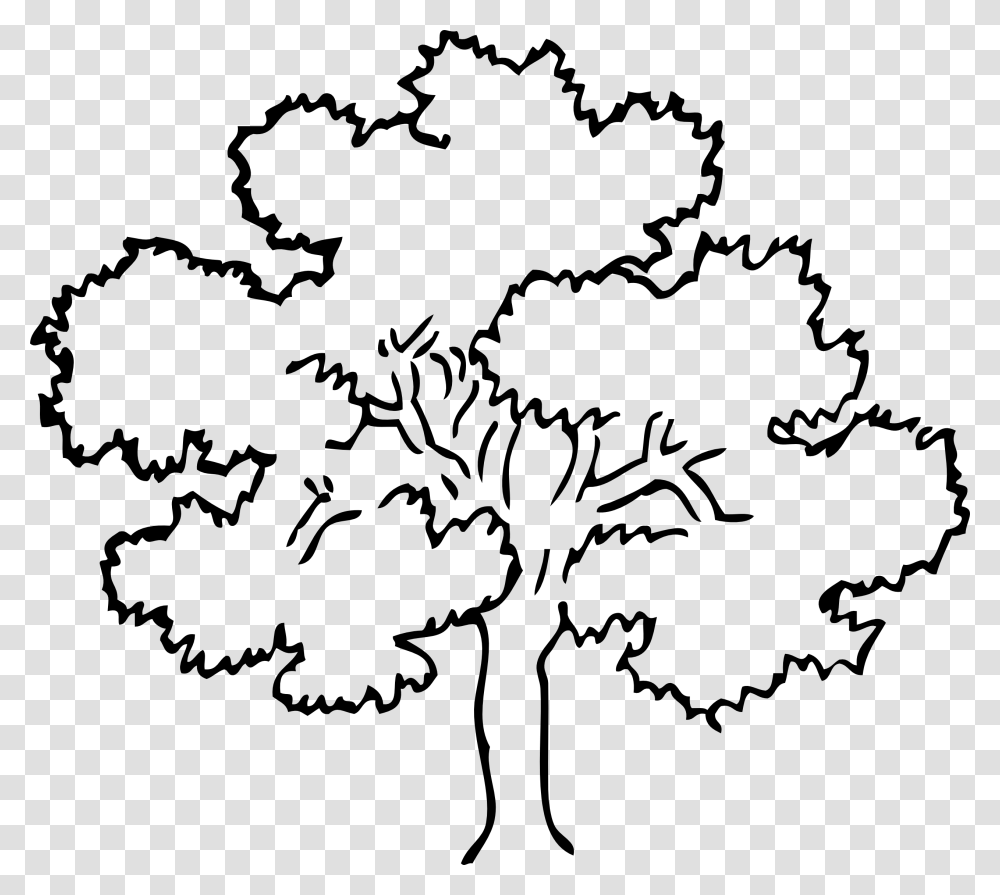 Tree Clipart Black And White, Plant, Stencil, Tree Trunk Transparent Png