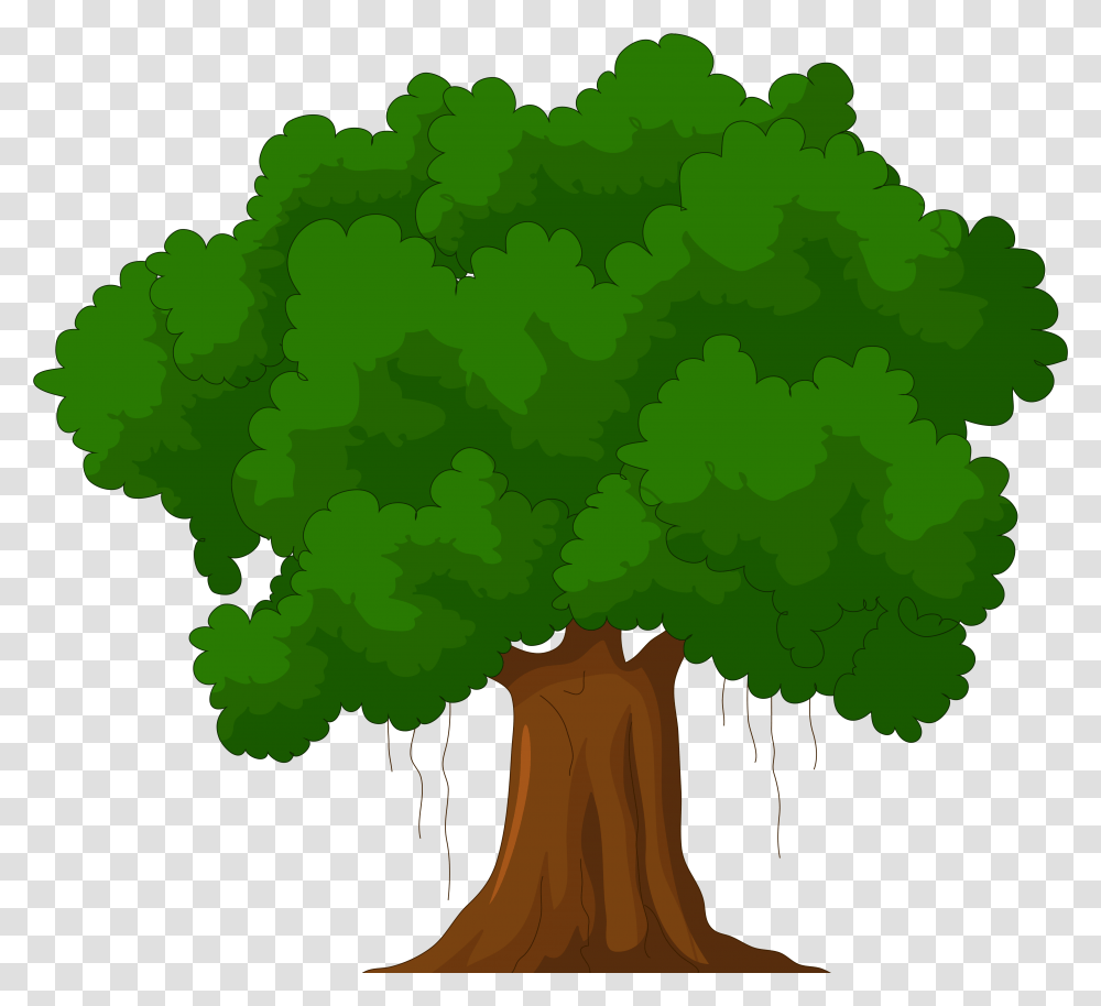 Tree Clipart Cartoon Green Cartoon Background Tree, Plant, Root, Vegetable, Food Transparent Png
