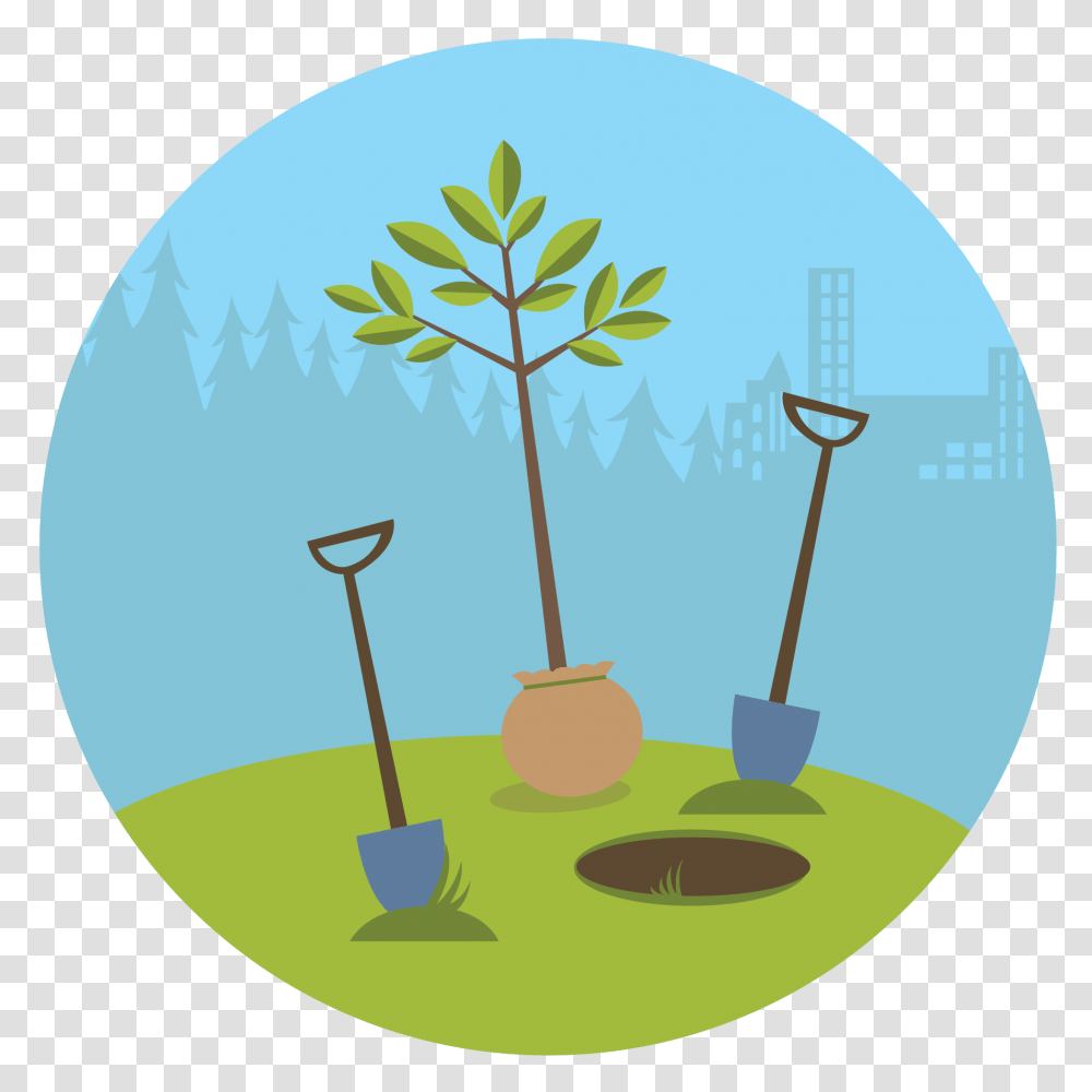 Tree Clipart Tr Plant A Tree Illustration Plant A Tree Clipart, Hoe, Tool, Shovel, Pot Transparent Png