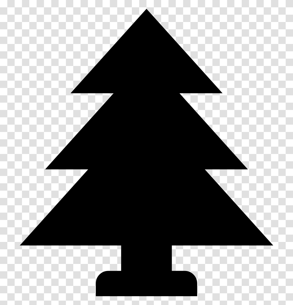Tree Conifer Pine Tree Easy, Cross, Star Symbol, Silhouette Transparent Png