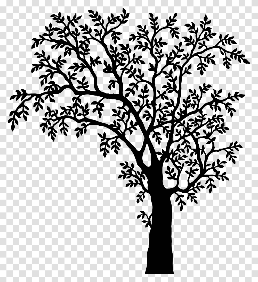 Tree Drawing Realistic Tree Clipart Black And White, Nature, Outdoors, Night, Outer Space Transparent Png