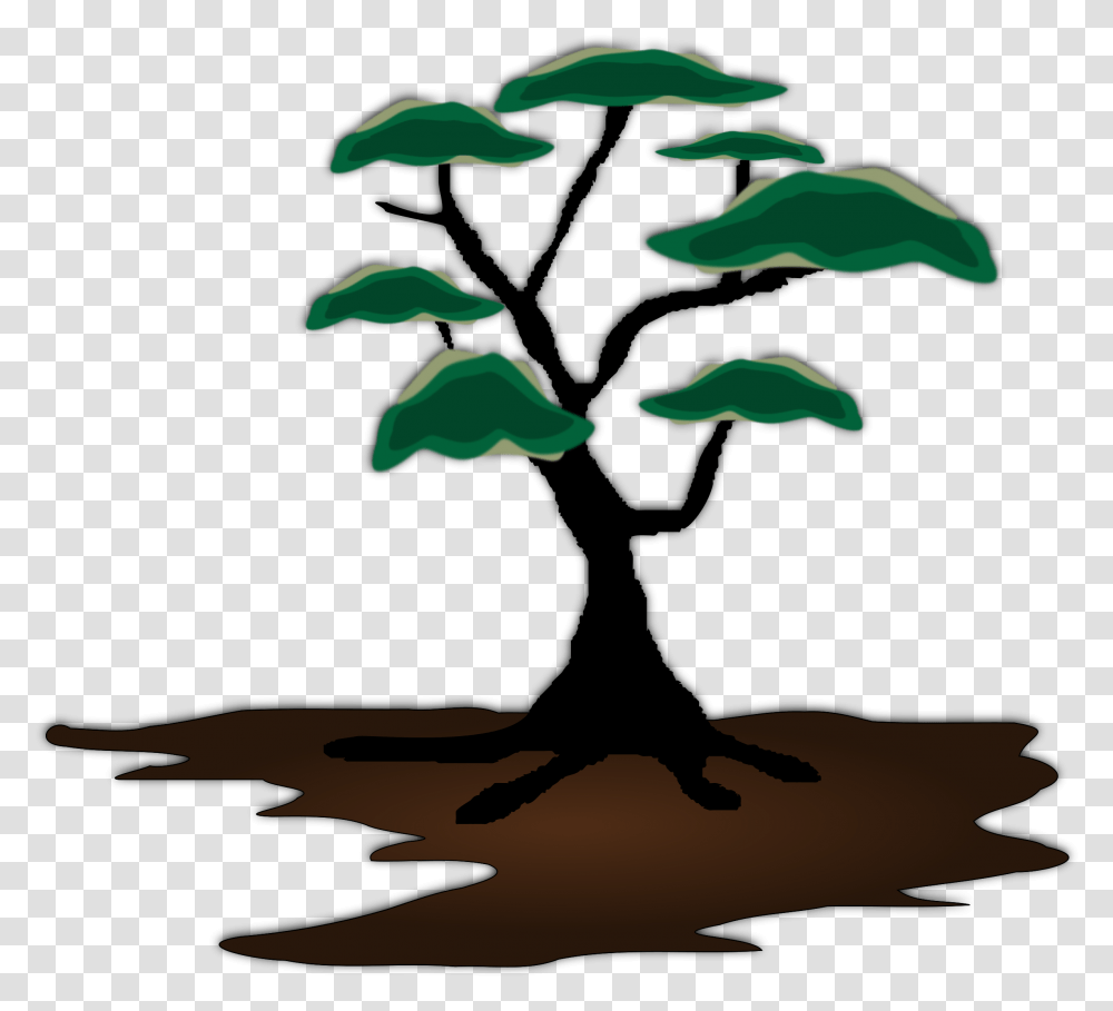 Tree Exotic Landscape Soil Growing Simple Tree Silhouette, Outdoors, Nature, Animal, Bird Transparent Png