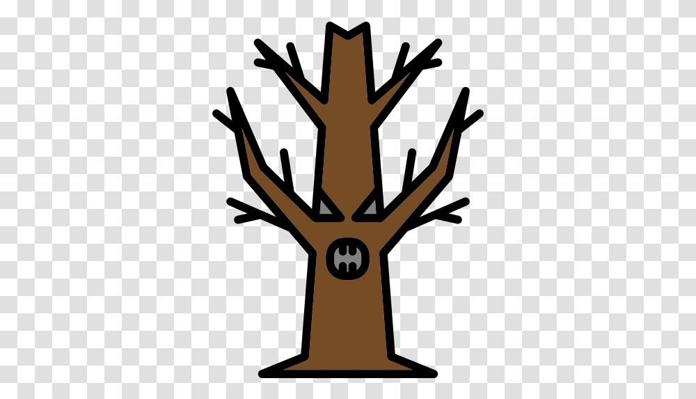 Tree Fall Halloween Horror Terror Spooky Scary Fear Clip Art, Cross, Symbol, Animal, Mammal Transparent Png