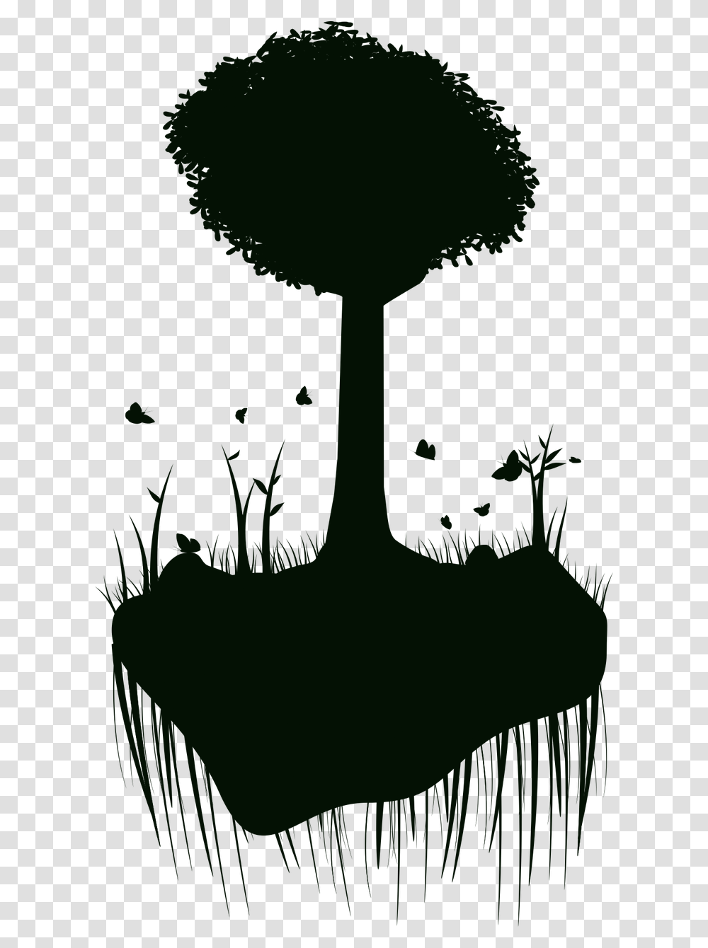 Tree Floating Island Island Silhouette, Lighting, Plant, Lamp Post, Flower Transparent Png