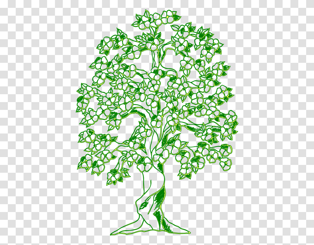 Tree Forest Green Ecology Eco Environment Tree Pictures Drawing Family, Pattern, Ornament, Fractal, Cross Transparent Png