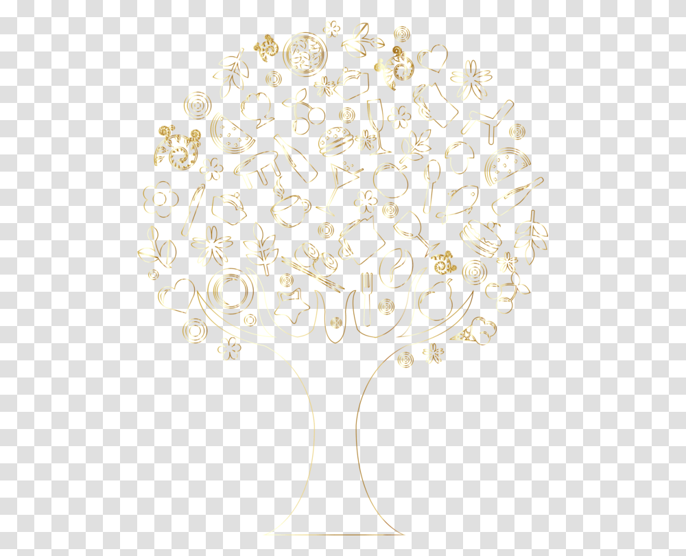 Tree Gold Computer Icons Abstract Tree Outline No Background, Chandelier, Lamp, Number Transparent Png