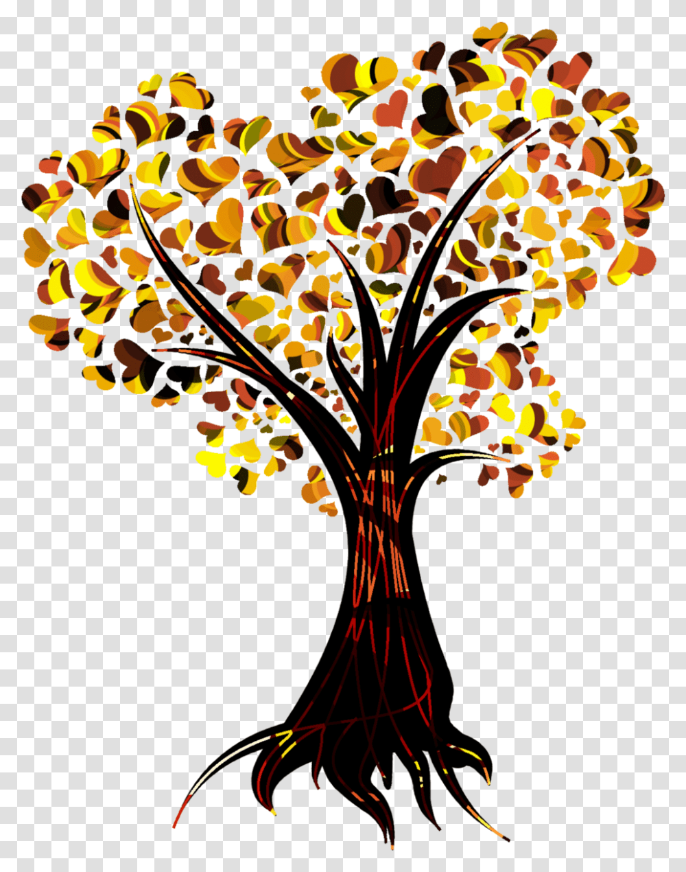 Tree Heart Autumn Leaf Color Clip Art Hearts In Fall Colors, Modern Art, Lamp, Pattern Transparent Png