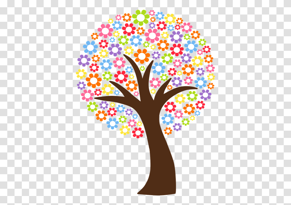 Tree Heart Cliparts 14 Arvore Com Flores 720x720 Colorful Flowers Tree, Graphics, Lighting, Chandelier, Lamp Transparent Png