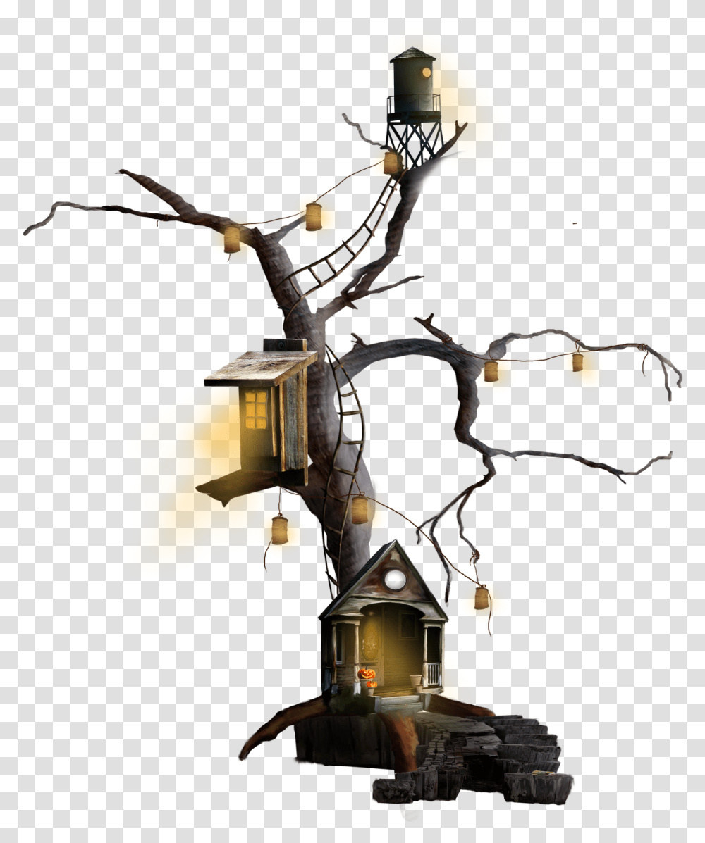 Tree House Halloween Clip Art Rat Download 13681600 Tree House, Light, Cross, Symbol, Robot Transparent Png