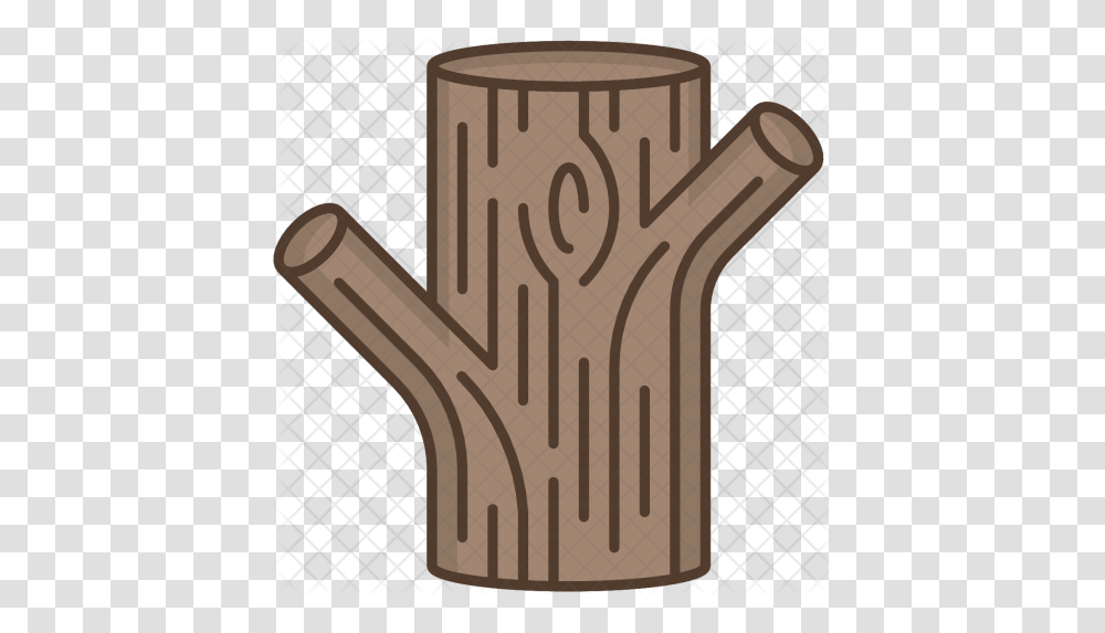 Tree Icon Of Colored Outline Style Tree Trunk Icon, Tin, Can, Watering Can, Text Transparent Png