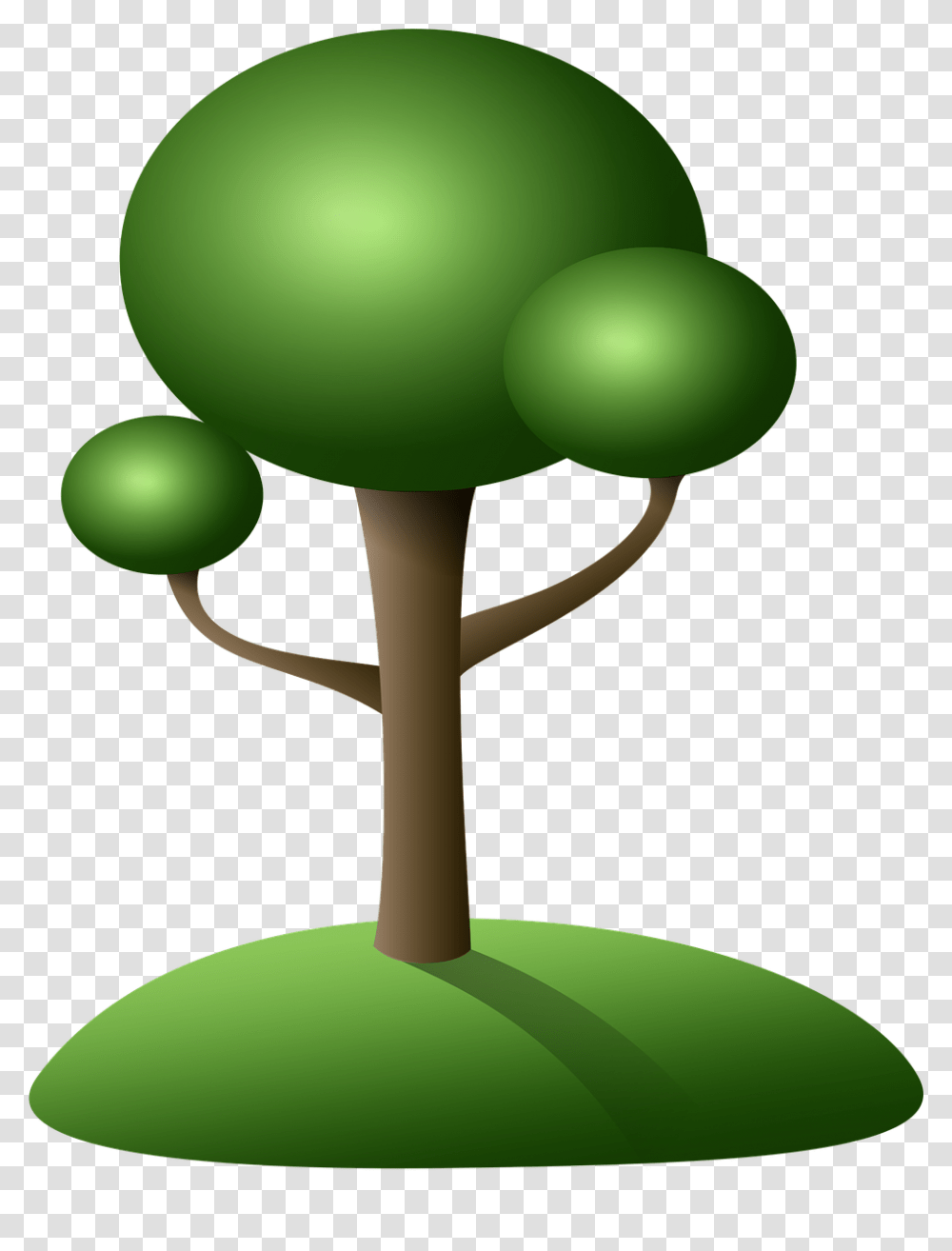 Tree Island Green Cartoon Simple, Rattle, Plant Transparent Png