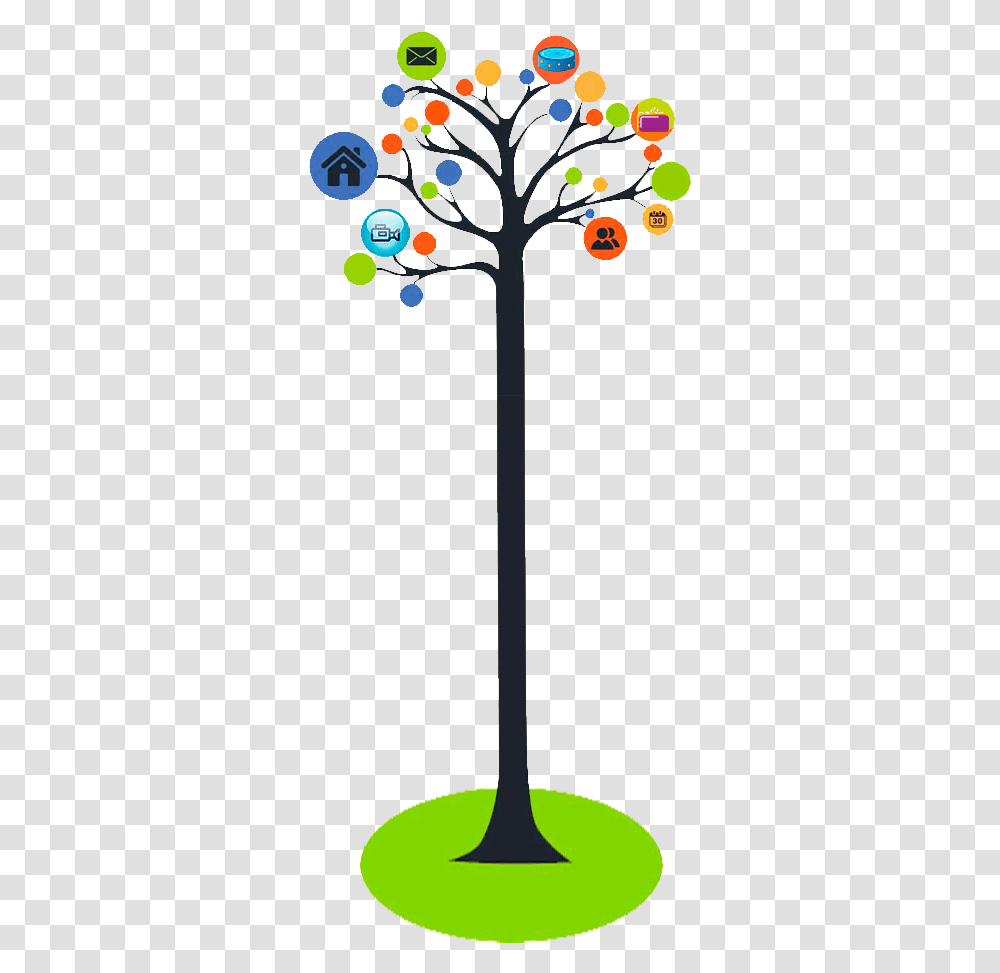 Tree, Lamp Post, Cross, Shovel Transparent Png