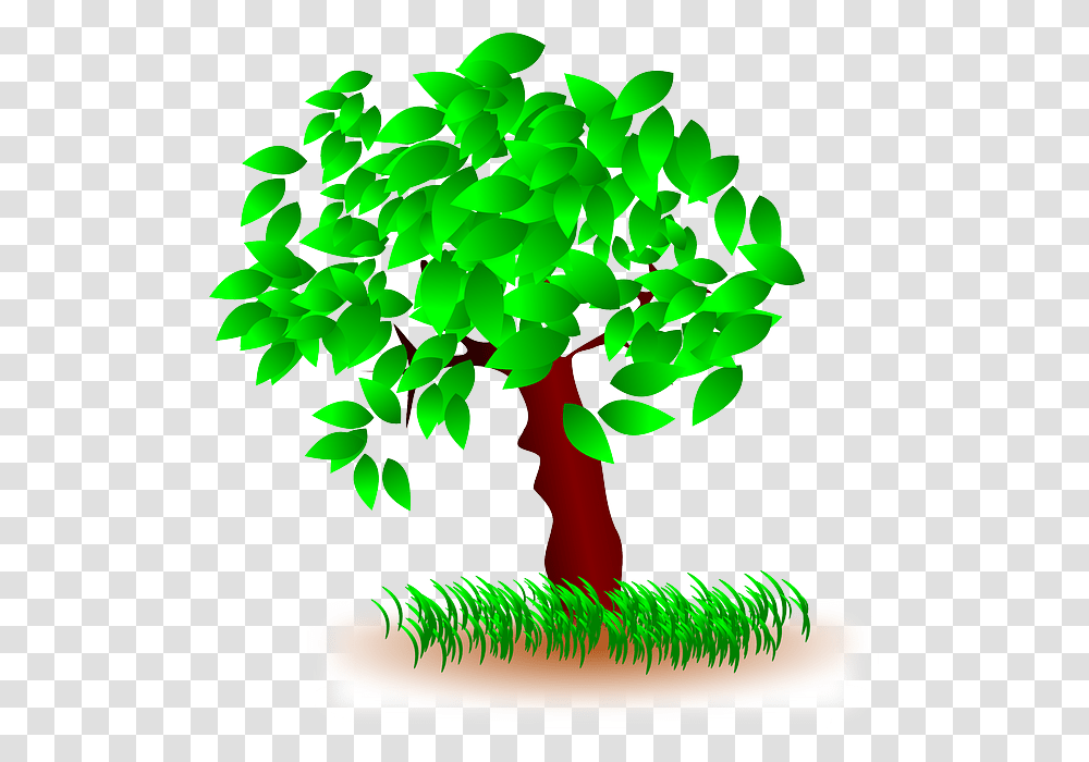 Tree Leaves Grass Nature Wood Green Tree With Leaves Clipart, Plant, Leaf, Vegetation Transparent Png