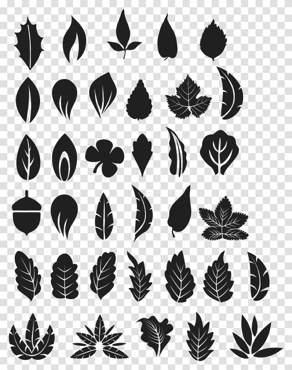 Tree Leaves Vectors, Stencil, Leaf, Plant, Rug Transparent Png