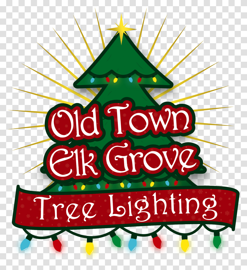 Tree Lighting - Elk Grove Dickens Street Faire For Holiday, Diwali, Text, Plant, Mail Transparent Png