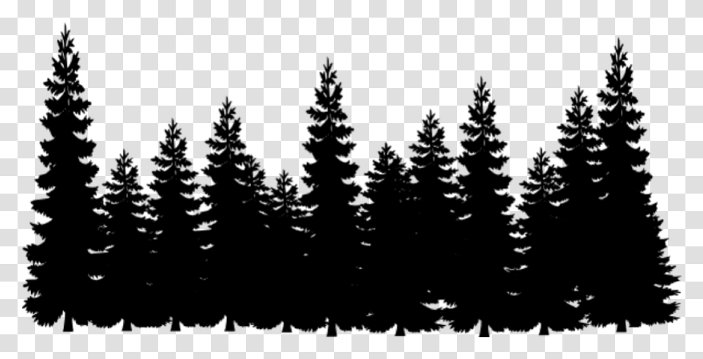 Tree Line Black Pine Tree Silhouette, Gray, World Of Warcraft Transparent Png