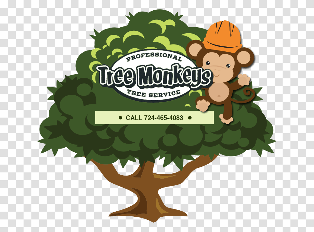 Tree Monkey Tree Service Green Monkey Tree Service, Vegetation, Plant, Label Transparent Png