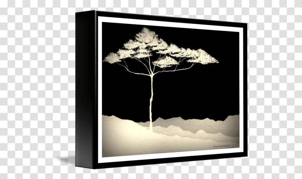 Tree Mountains Silhouette Bw Border By Denise Angelle Tree, Monitor, Plant, Art, Canvas Transparent Png