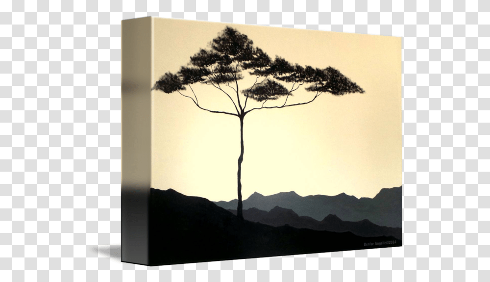 Tree Mountains Silhouette By Denise Angelle Tree, Nature, Plant, Outdoors, Landscape Transparent Png