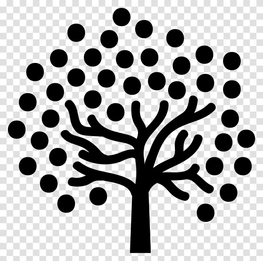 Tree Of Dots Foliage Tree With Icon Leaves, Stencil, Rug, Silhouette Transparent Png