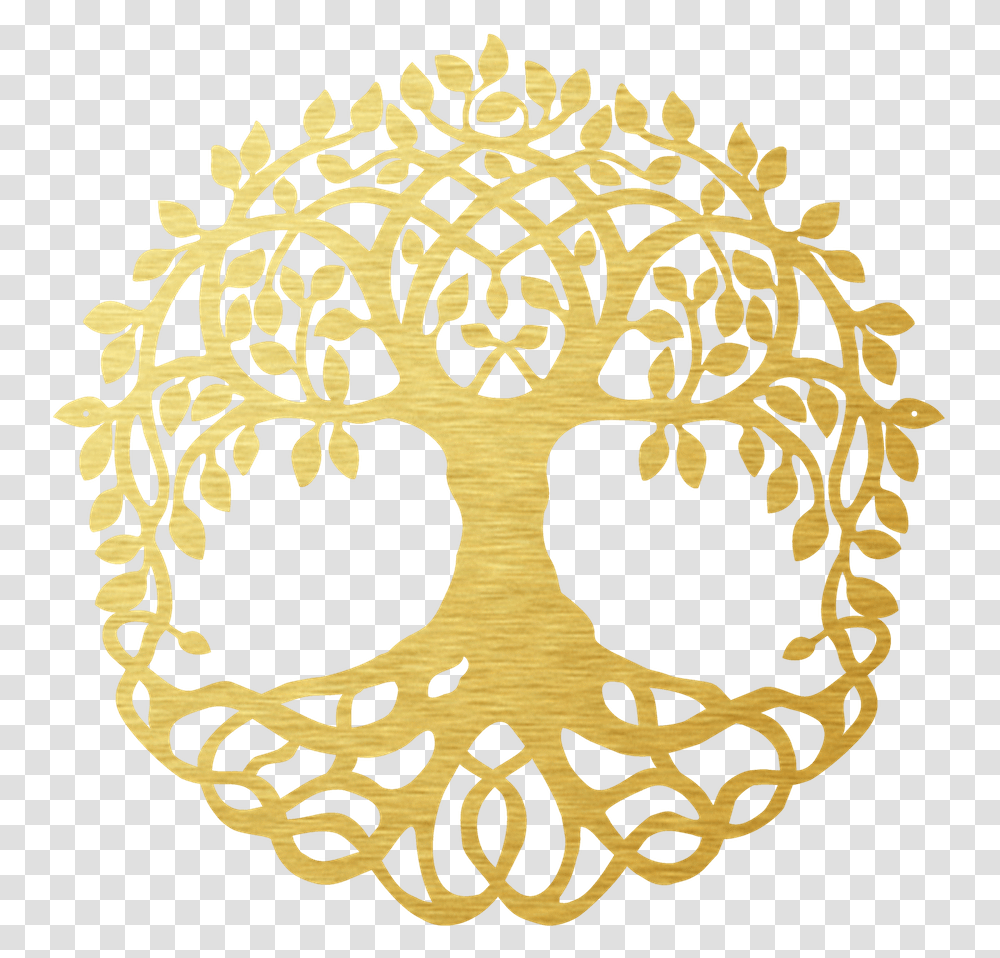 Tree Of Life Black And White Tree Clip Art Free, Rug, Stencil, Emblem, Symbol Transparent Png