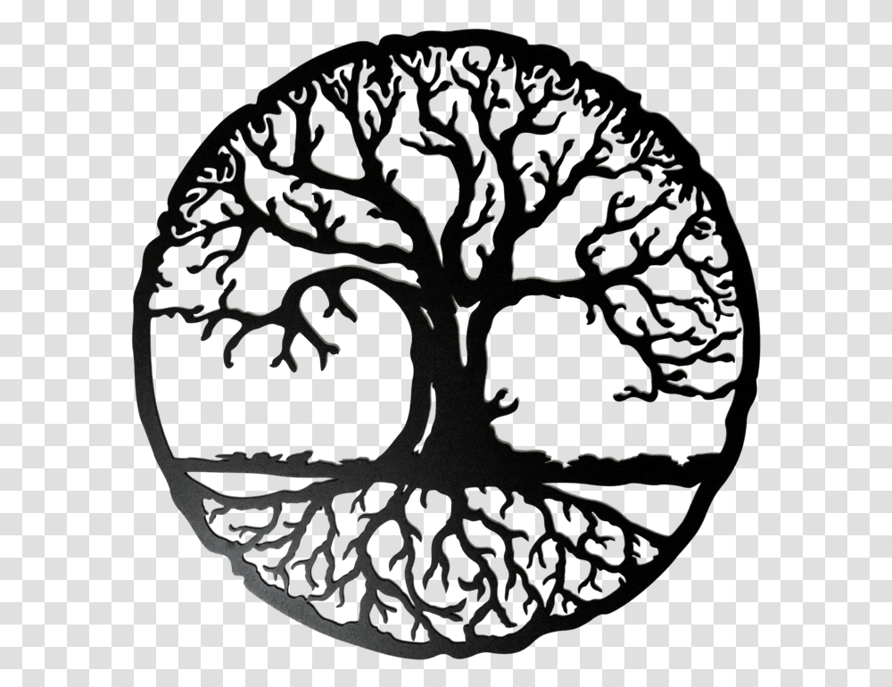 Tree Of Life In Circle, Rug, Silver, Silhouette Transparent Png