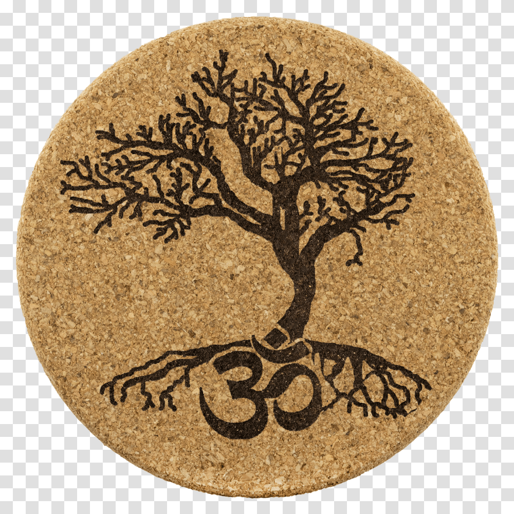 Tree Of Life Om Aum Symbol Cork Coaster Set 4 Om Symbol Transparent Png